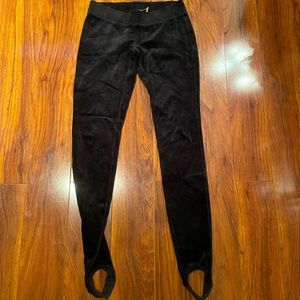 Juicy Couture Black Velour Stirrup Leggings